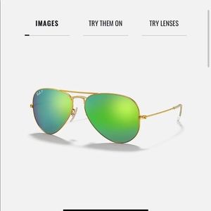 Ray-Ban AVIATOR FLASH LENSES Green with gold frame
